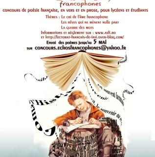 Echos Francophones – concurs național de poezie și proză în limba franceză