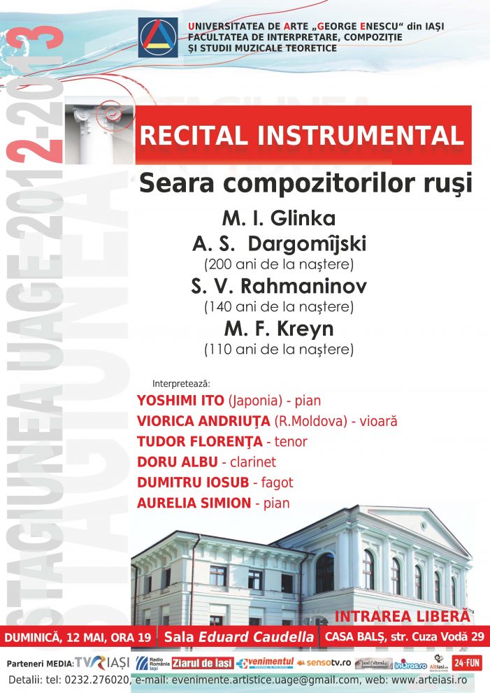 Recital instrumental dedicat compozitorilor ruşi la UAGE
