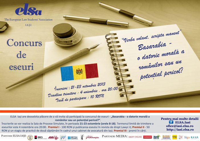 Concursul de eseuri – „Basarabia – o datorie morală a românilor sau un potențial pericol?”