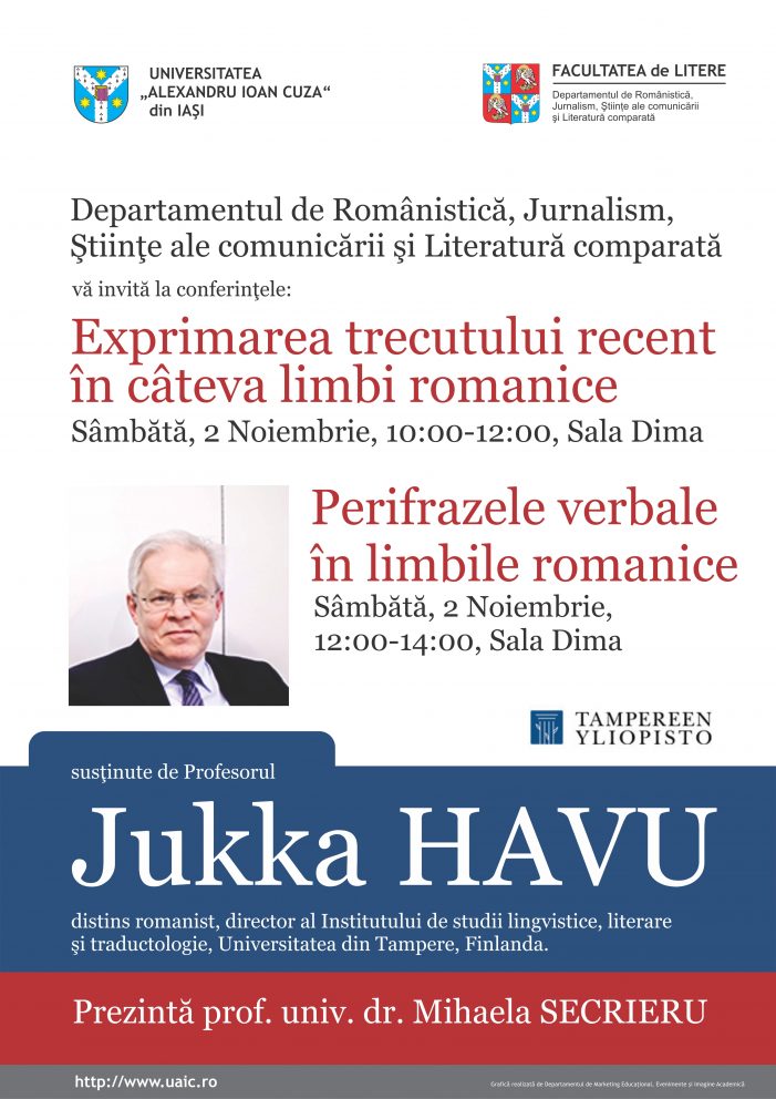 Profesorul Jukka HAVU de la Universitatea Tampere din Finlanda conferențiază la UAIC
