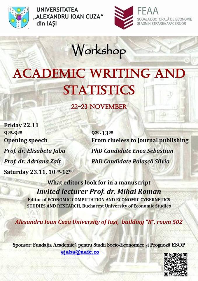 Workshop pe tema  „Academic Writing and Statistics”
