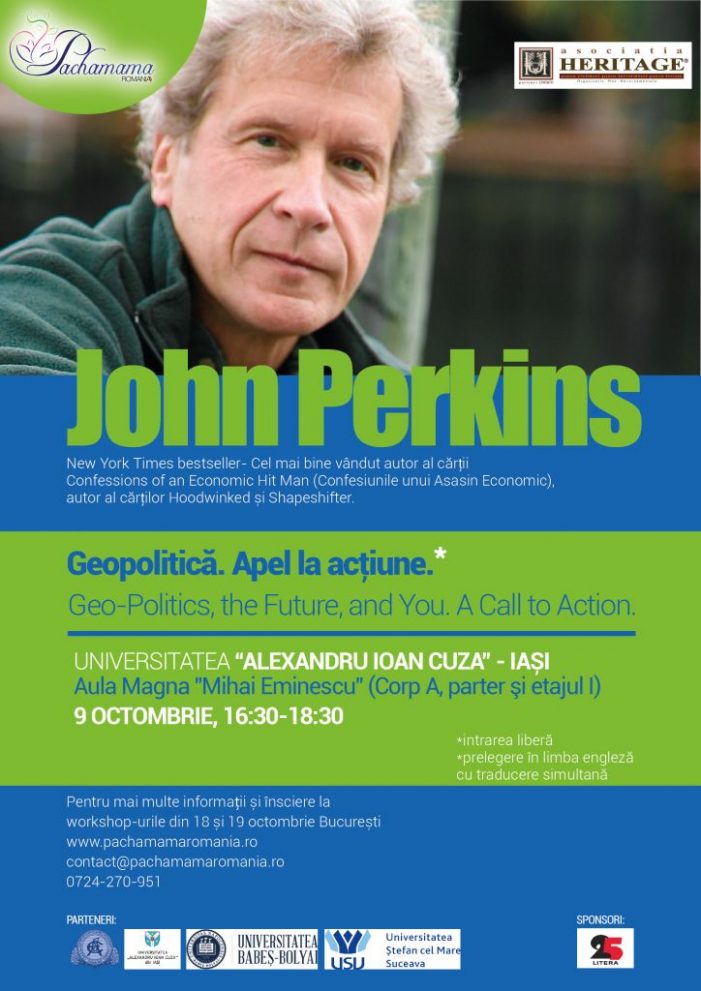 JOHN PERKINS, autorul bestseller-ului “Confesiunile unui Asasin Economic”, conferențiază la UAIC