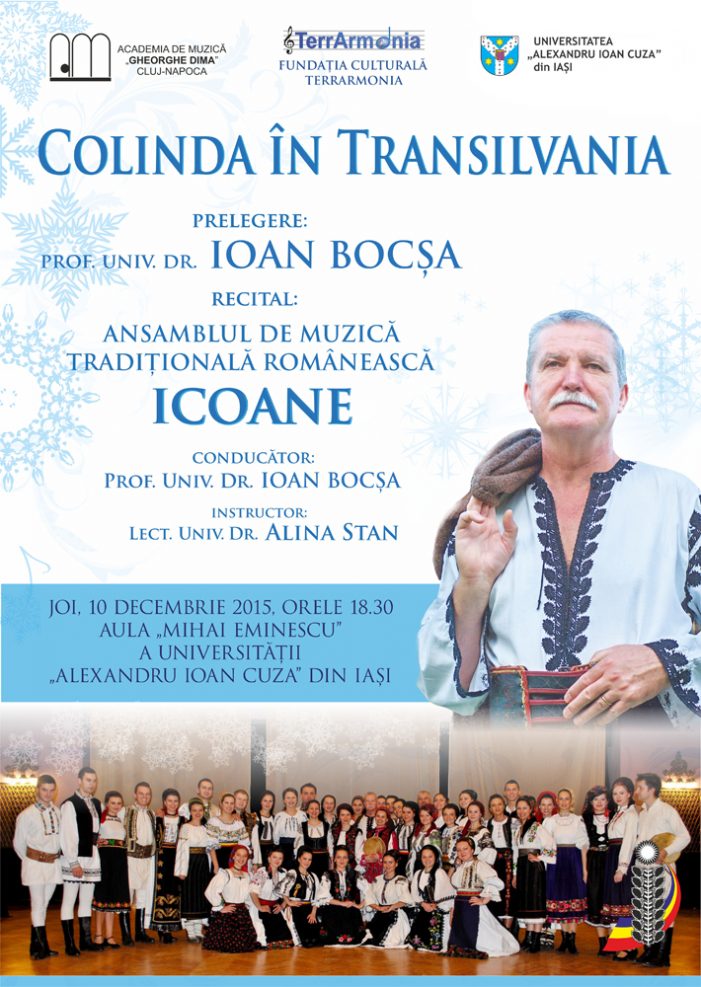 „Colinda în Transilvania” – prelegere și recital Ioan Bocșa și Ansamblul de Muzică Tradițională Românească „Icoane”