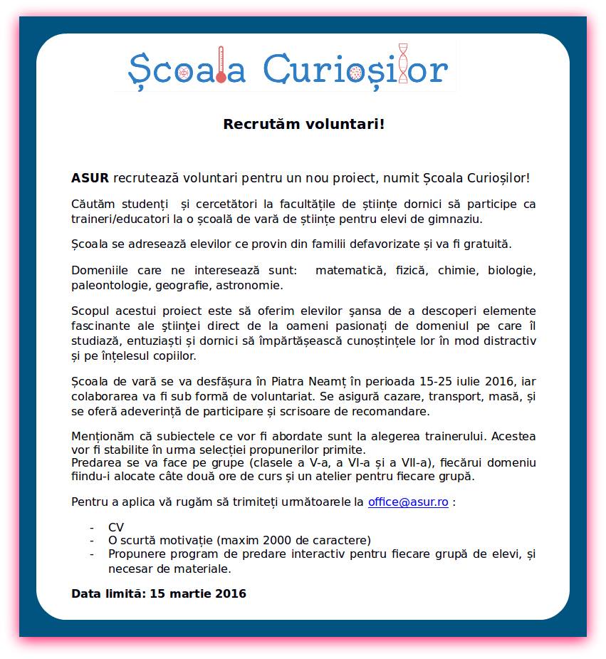 Anunt_Școala Curioșilor