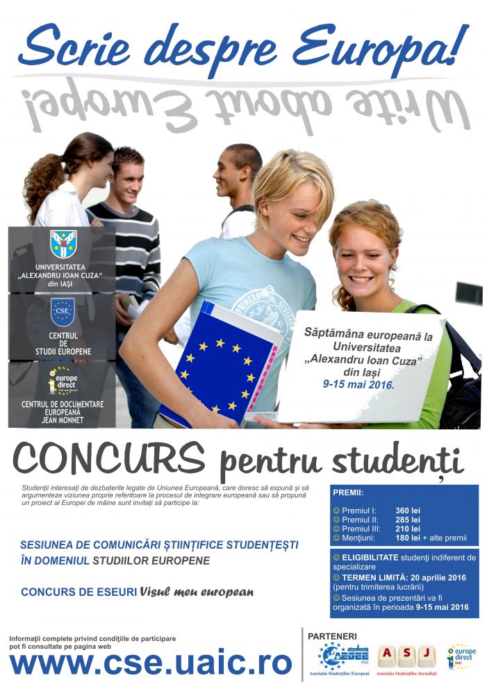 Scrie despre Europa – concurs pentru studenți