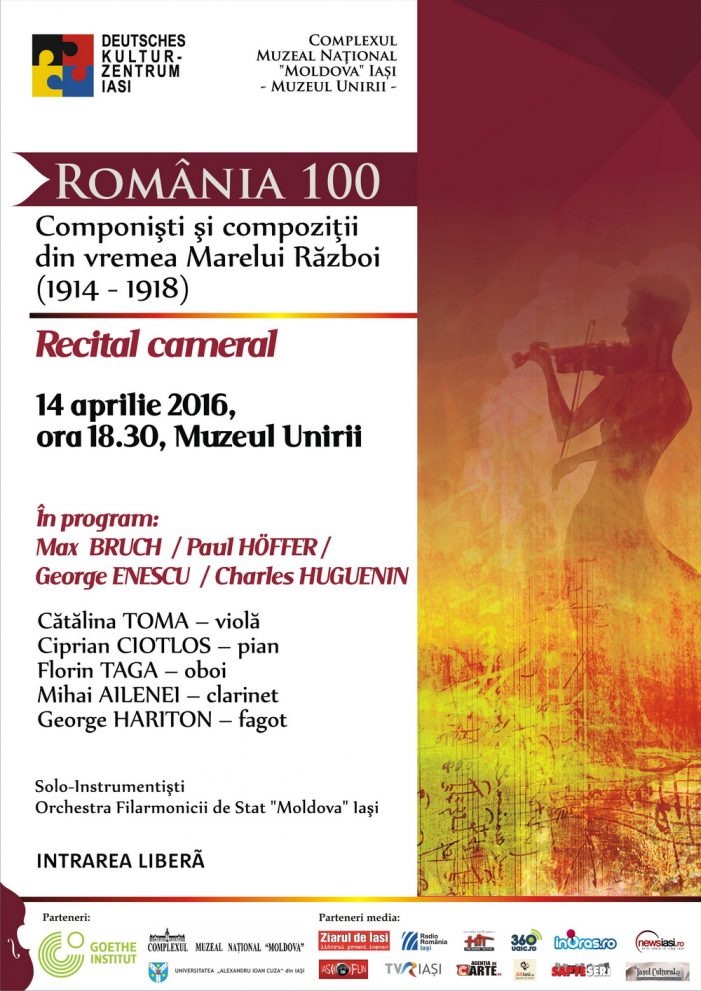 Recital cameral „România 100 – Componişti şi compoziţii din vremea Marelui Război (1914-1918)”