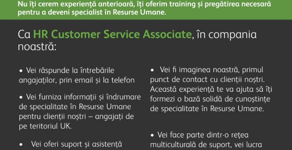 XEROX angajează HR Customer Service Associate