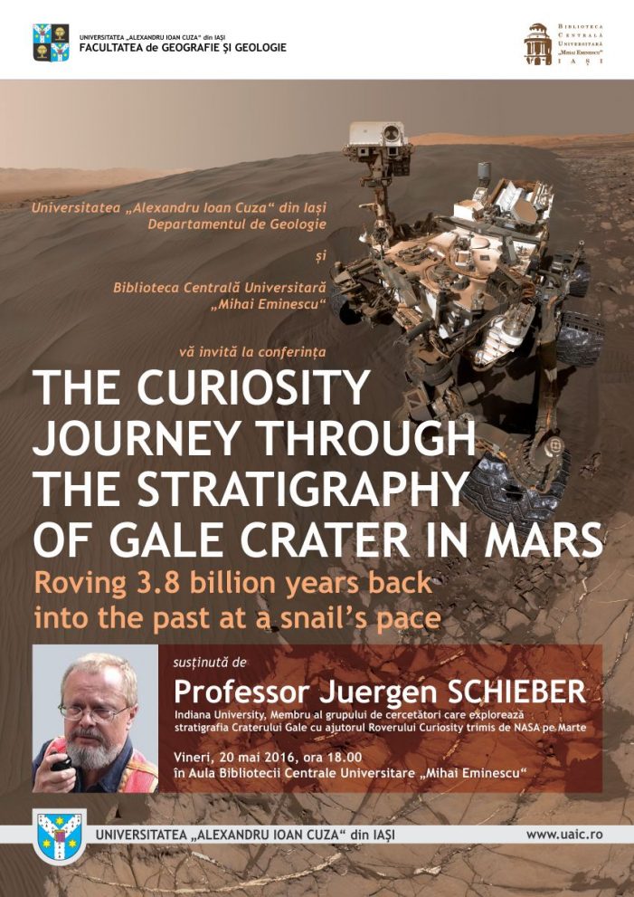 Conferința ,,The curiosity journey through the stratigraphy of Gale Creater in Mars”