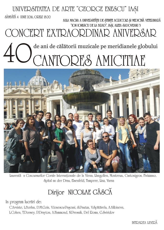 Corala Cantores Amicitiae – 40 de ani de activitate