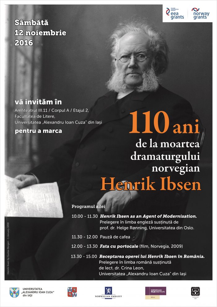 110 ani de la dispariția dramaturgului norvegian Henrik Ibsen, marcați la Facultatea de Litere