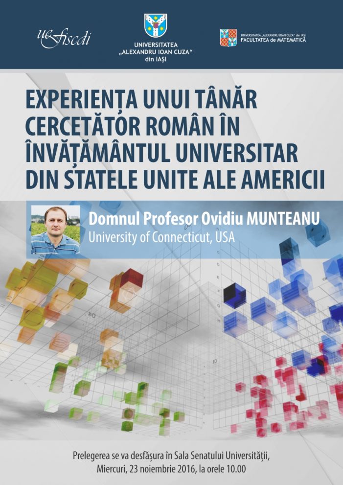 Prelegerea „Experiența unui tânăr cercetător român în învățământul universitar din Statele Unite ale Americii”