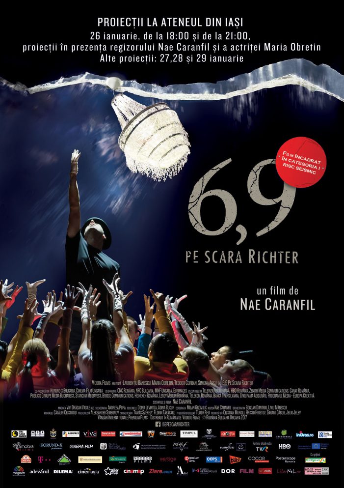 „6,9 pe scara Richter”, cea mai nouă comedie a lui Nae Caranfil, proiectată la Ateneul din Iași, în prezența regizorului