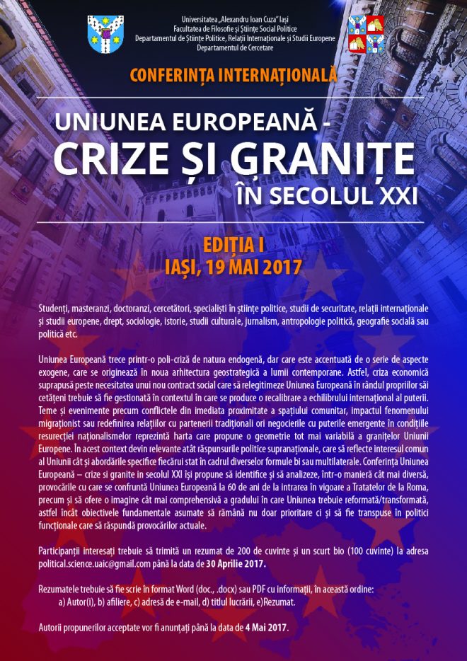 Conferința internațională „Uniunea Europeană – crize și granițe în secolul XXI”