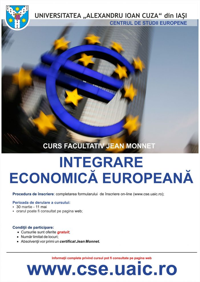 Curs gratuit Jean Monnet – Integrare economică europeană