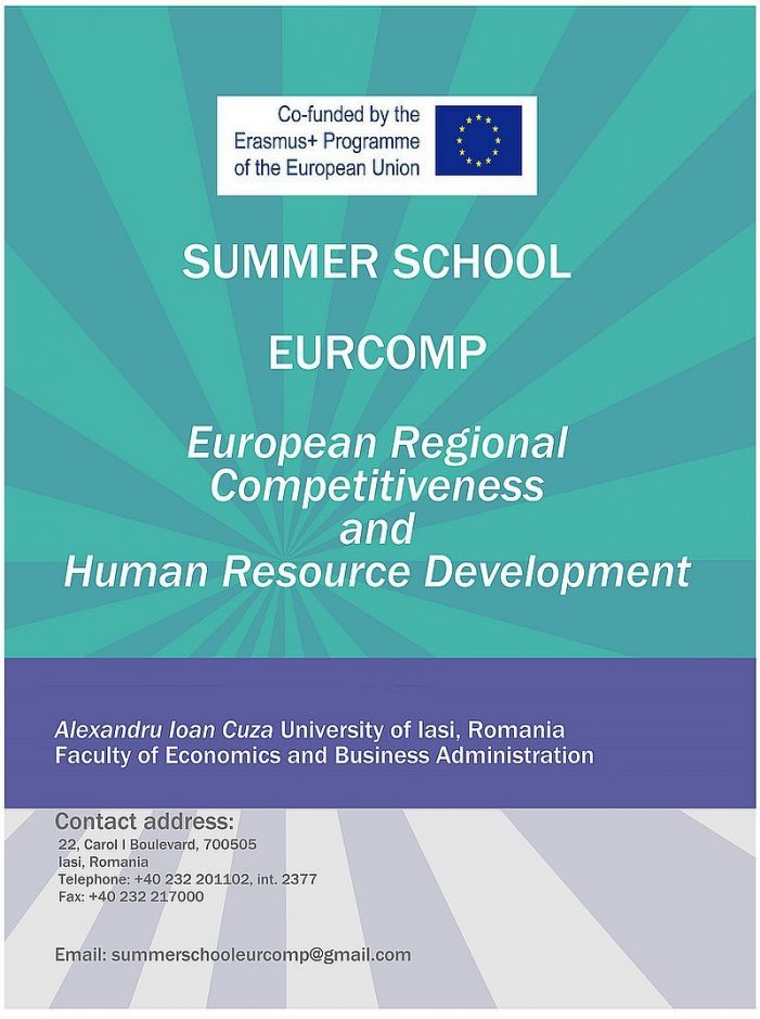 Facultatea de Economie și Administarea Afacerilor organizează Școla de Vară EuRComp 2017