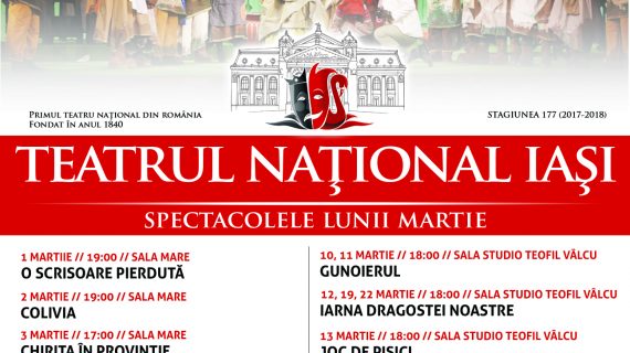Programul Teatrului National Iași în luna martie