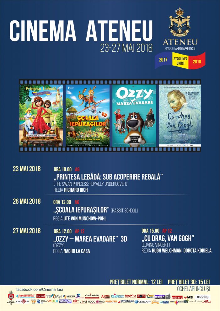 Programul cinematografului Ateneu în perioada 26-27 mai