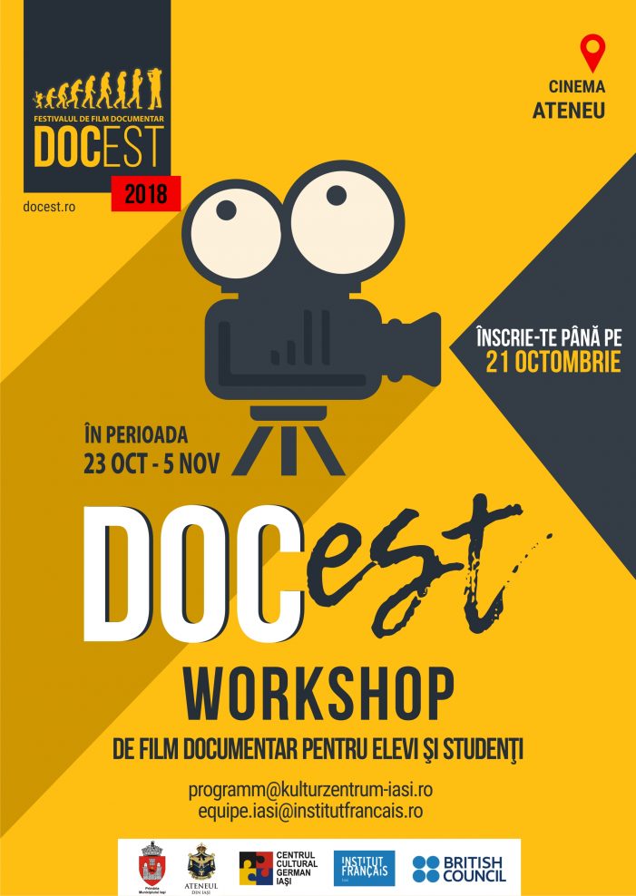 DocEst 2018. Înscrieri la workshop-uri de film pentru liceeni şi studenţi