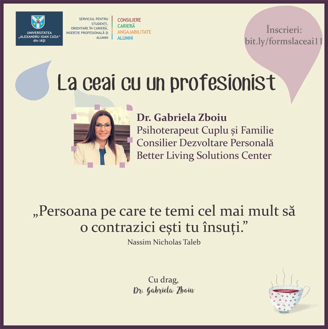 Instagram – Dr. Gabriela Zboiu – La ceai cu un profesionist –