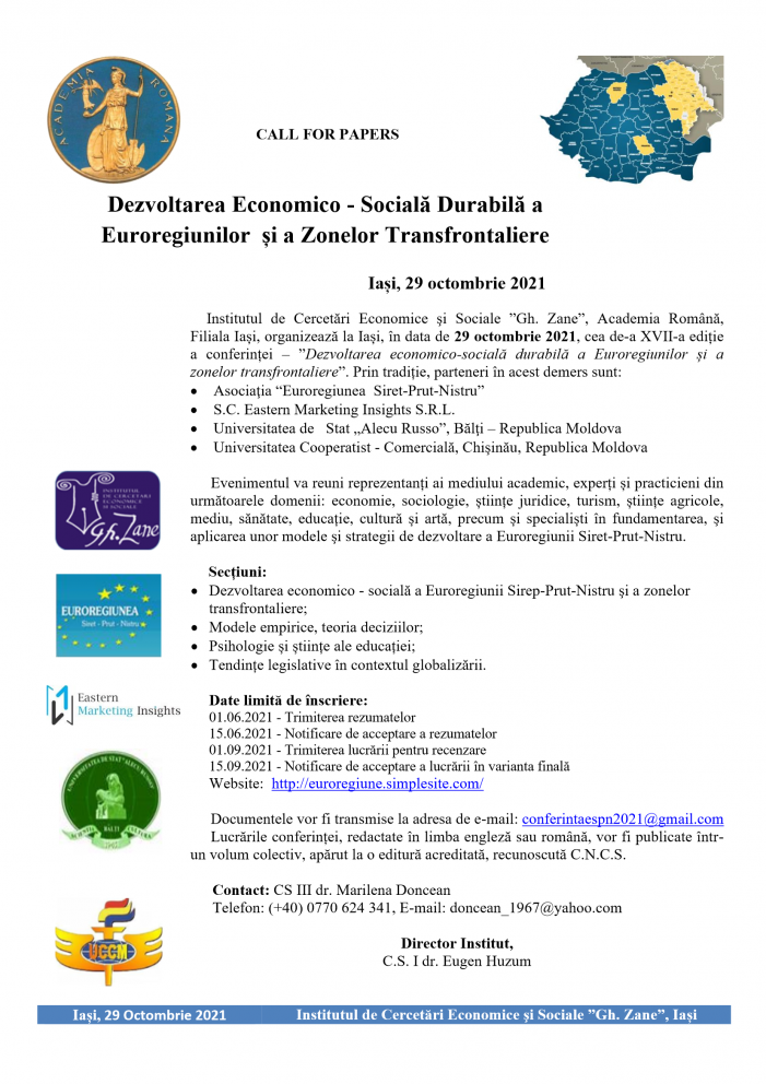 Conferința internațională „Dezvoltarea Economico-Socială Durabilă a Euroregiunilor și a Zonelor Transfrontaliere”