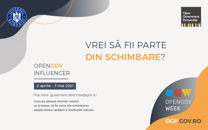 Guvernul României organizează concursul cu tema „OpenGov Influencer”