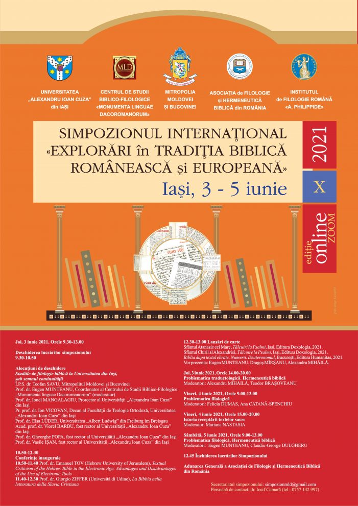 Simpozionul Internațional „Explorări în tradiţia biblică românească şi europeană”, ediția a X-a