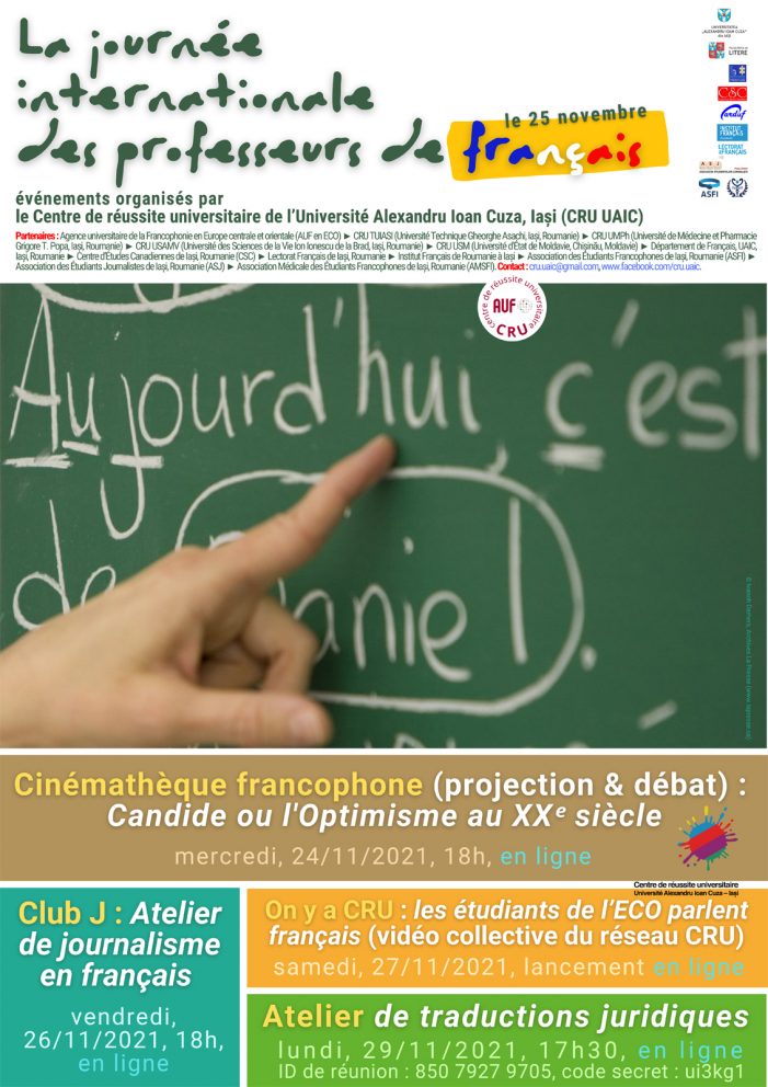 Ziua internațională a profesorilor de franceză (24-29 noiembrie 2021)