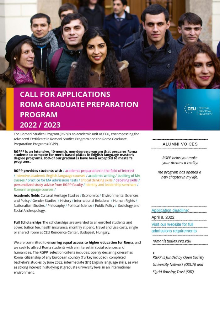 Programul Pregătitor Pentru Studii Post Universitare dedicat Romilor (RGPP)
