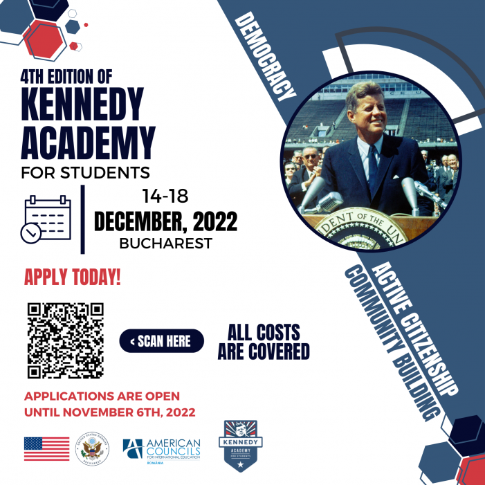American Councils for International Education anunță deschiderea competițieipentru cea de-a patra ediție a Kennedy Academy for Students