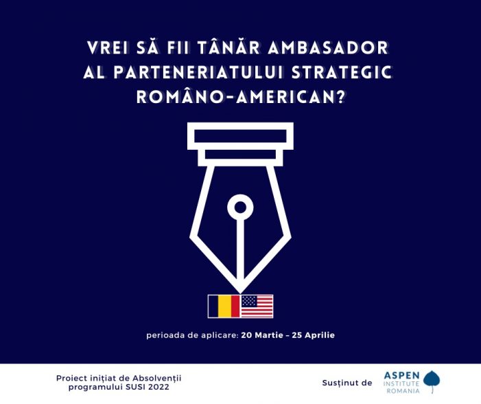 Concurs pentru tineri dedicat Parteneriatului Strategic dintre România și SUA