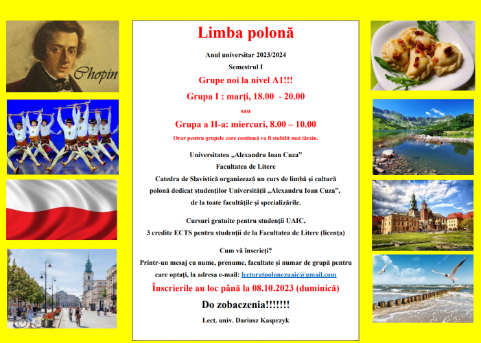 Cursuri gratuite de limba polonă pentru studenții UAIC