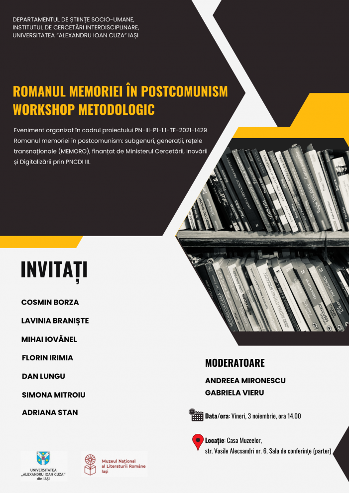 Workshop metodologic „Romanul memoriei în postcomunism” la Casa Muzeelor