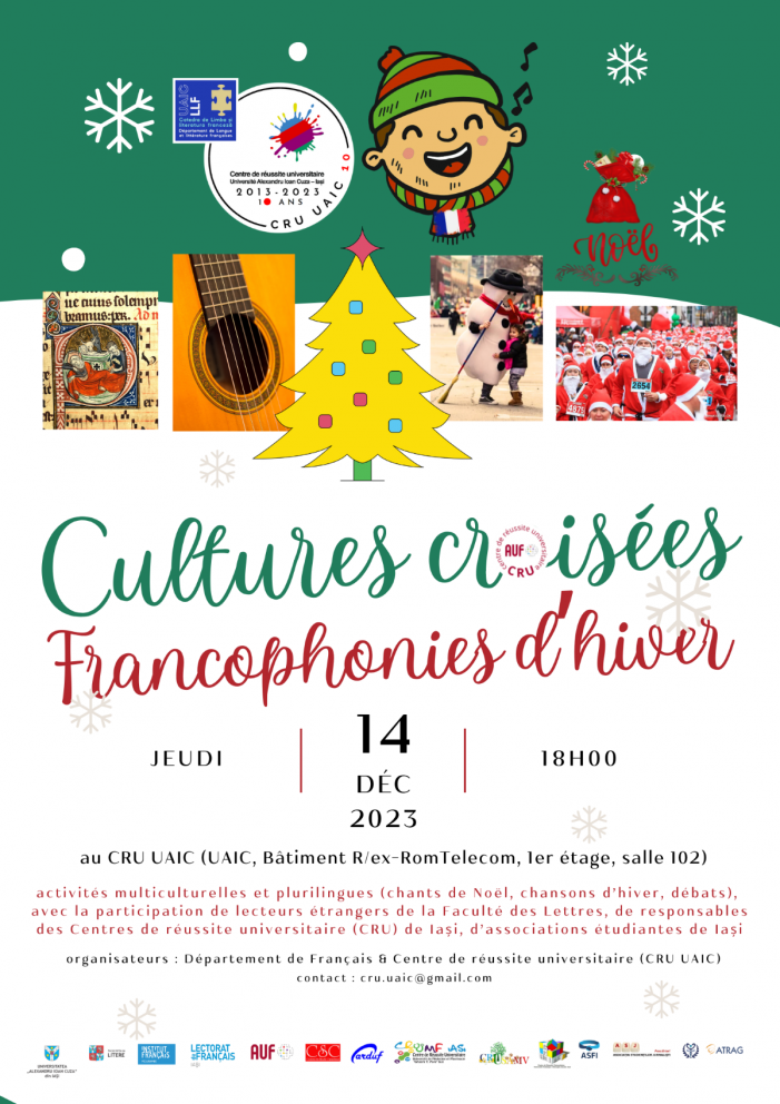 Facultatea de Litere și CRU UAIC organizează întâlnirea culturală „La răscruce de culturi. Francofonii de iarnă”