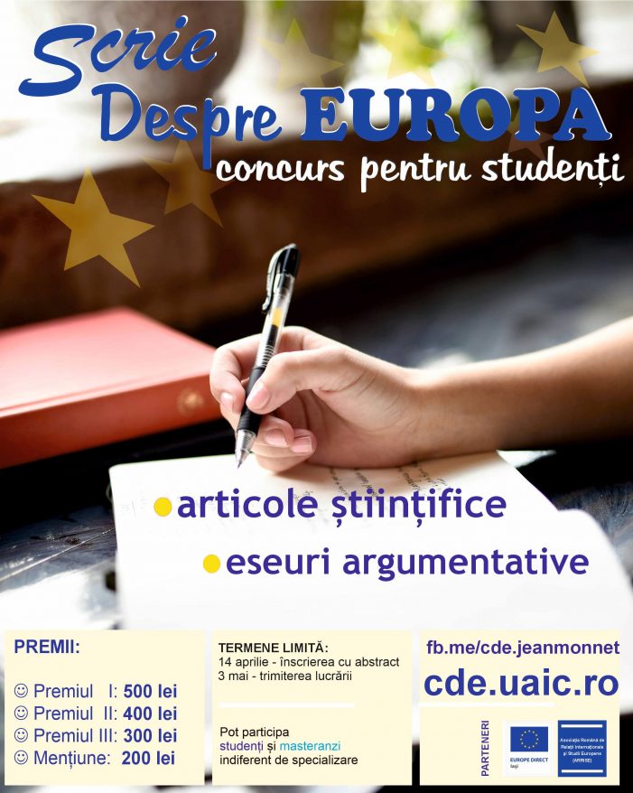 Despre Europa – concurs pentru studenți