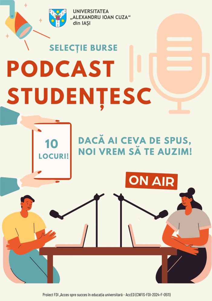 UAIC oferă 10 burse pentru crearea unui canal de podcast studențesc