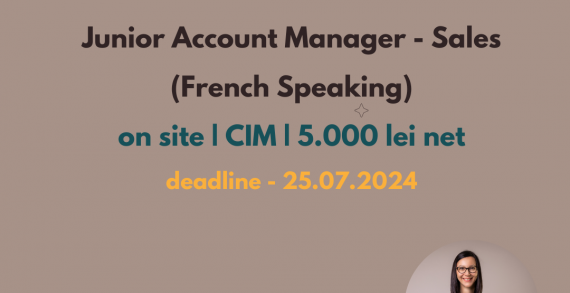 Angajare Junior Account Manager – Sales (vorbitor de limba franceză)