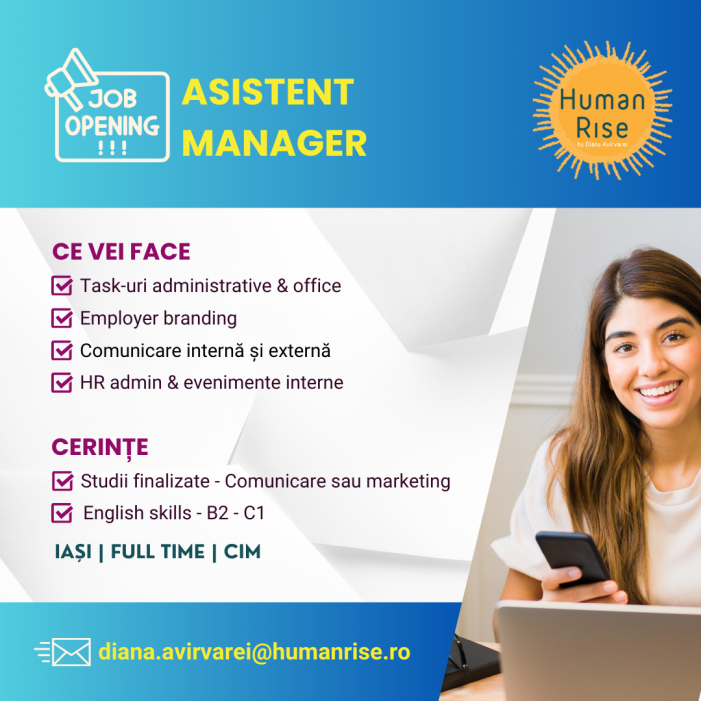 Human Rise caută Asistent Manager