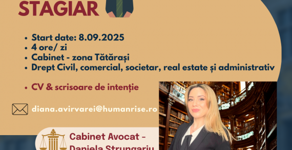 Oportunitate de stagiu la cabinet de avocatură