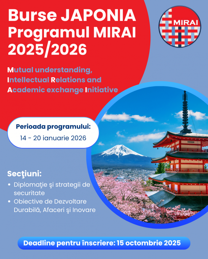 Înscrierile pentru Programul MIRAI 2025/2026 sunt deschise