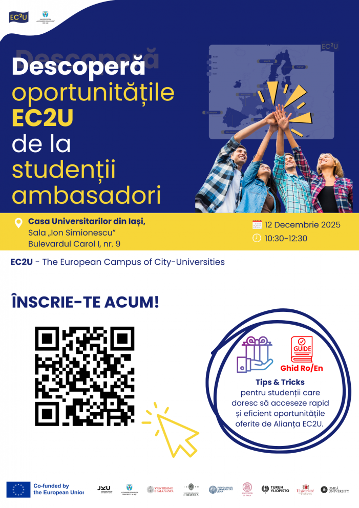 Workshop pentru studenții UAIC: „Descoperă oportunitățile EC2U de la studenții ambasadori”