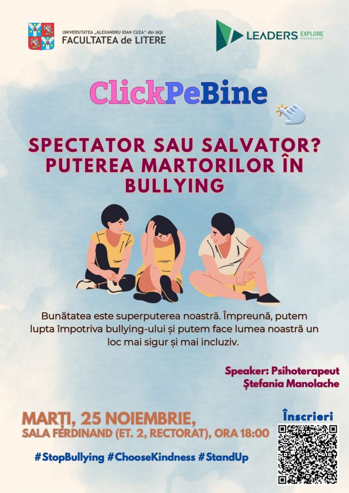 Workshop interactiv despre mecanismele bullying-ului dedicat studenților UAIC