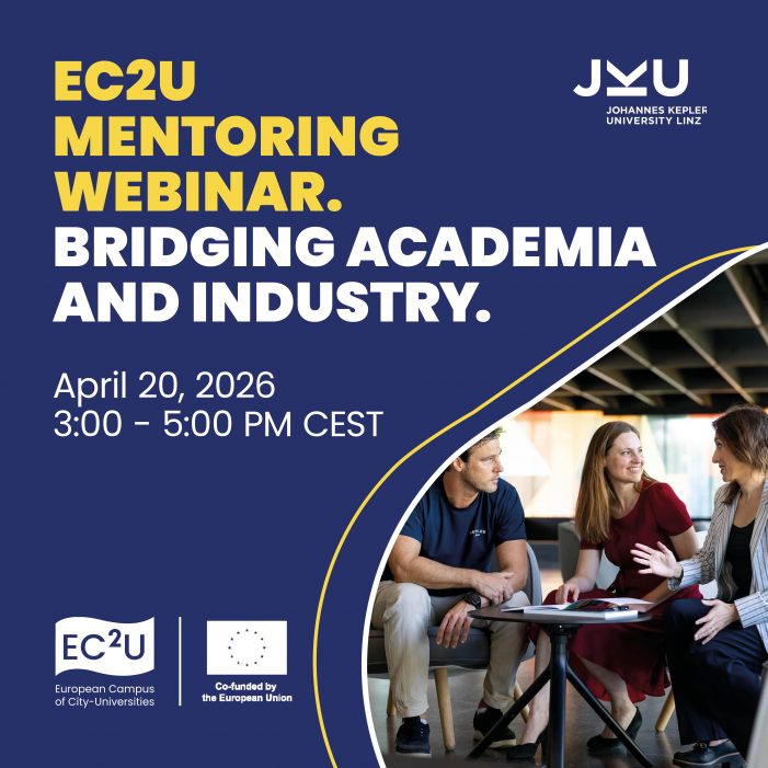 Webinar EC2U de mentorat pentru doctoranzi: „Bridging Academia & Industry”