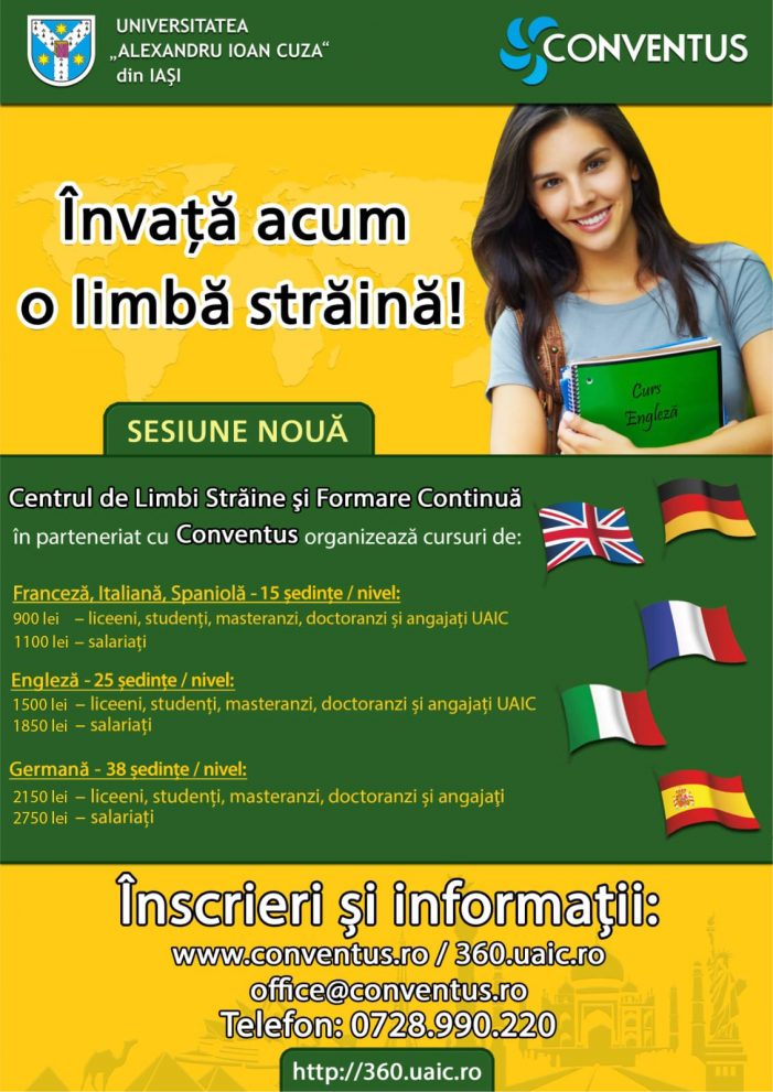 Înscrieri la noua sesiune a cursurilor de limbi străine la UAIC
