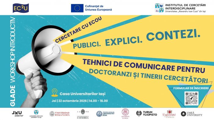 Cercetare cu ecou: cum îți transformi cercetarea într-un mesaj relevant pentru comunitate. Workshop pentru tineri cercetători