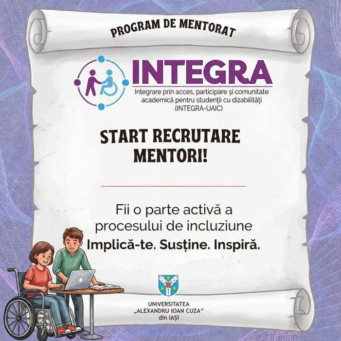 UAIC recrutează studenți mentori pentru colegii cu dizabilități