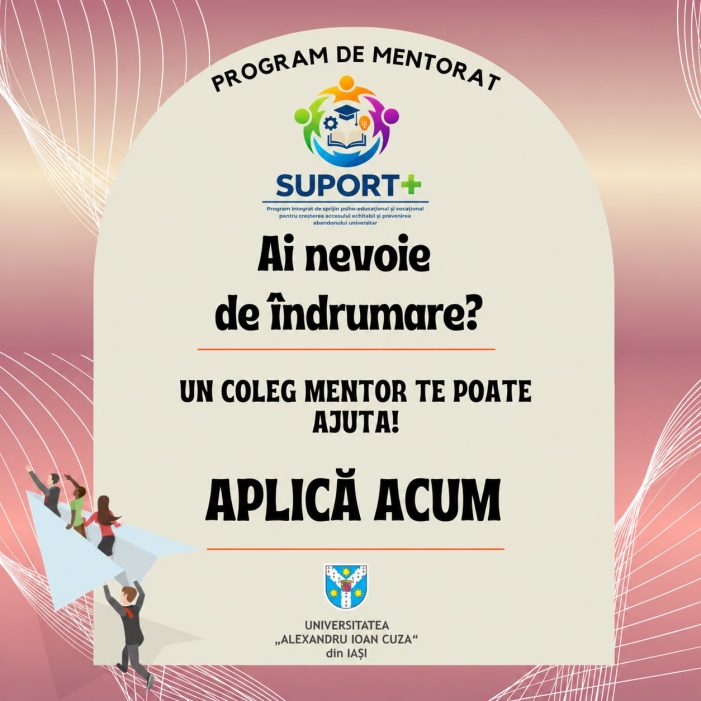 Apel pentru studenții care doresc să beneficieze de sprijin prin mentorat academic