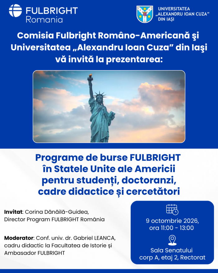 Prezentare a programelor de burse Fulbright la UAIC